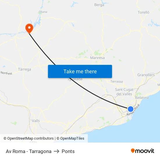 Av Roma - Tarragona to Ponts map