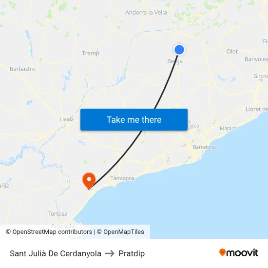 Sant Julià De Cerdanyola to Pratdip map