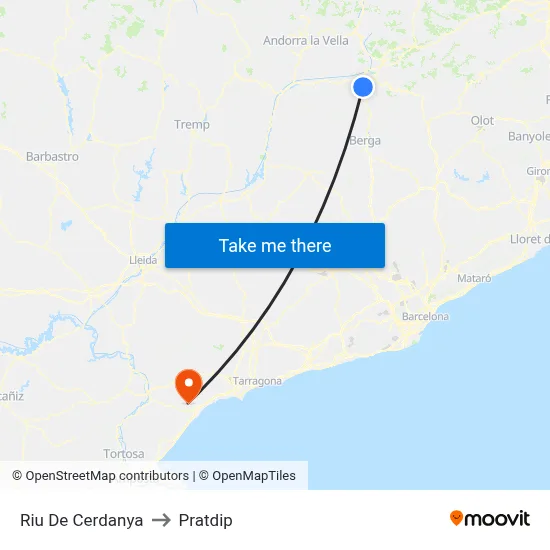 Riu De Cerdanya to Pratdip map