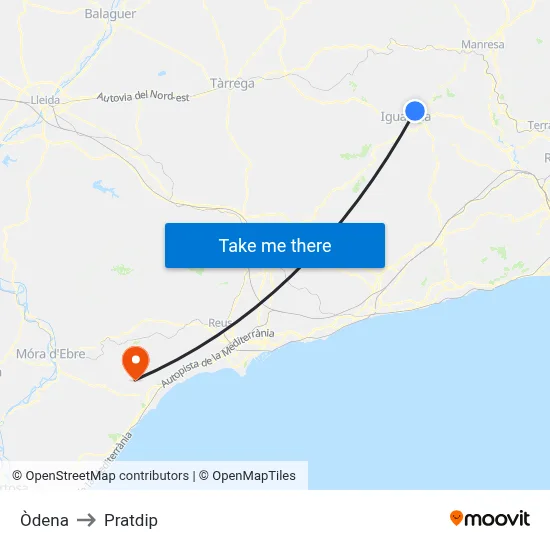 Òdena to Pratdip map