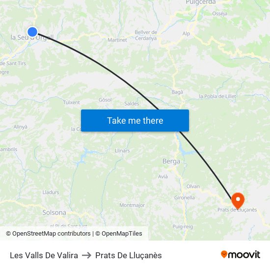 Les Valls De Valira to Prats De Lluçanès map