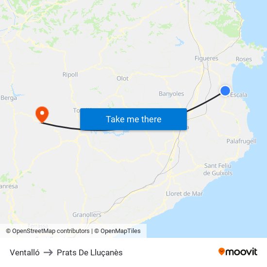 Ventalló to Prats De Lluçanès map