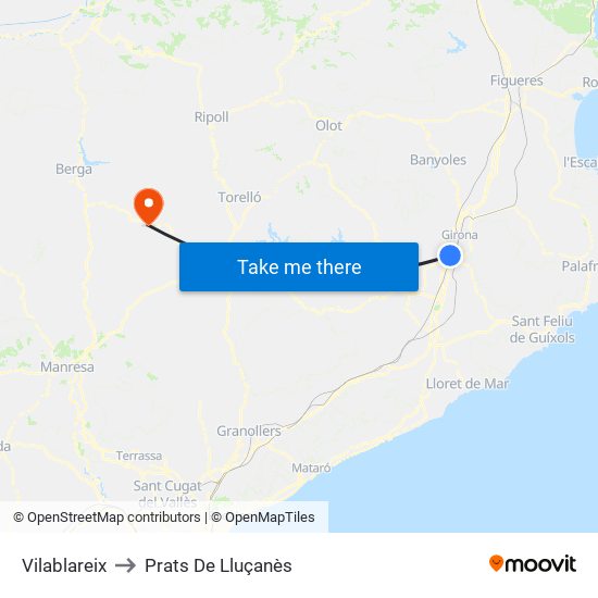 Vilablareix to Prats De Lluçanès map