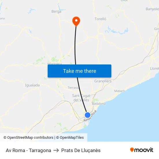 Av Roma - Tarragona to Prats De Lluçanès map