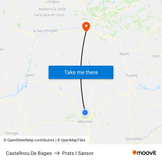 Castellnou De Bages to Prats I Sansor map
