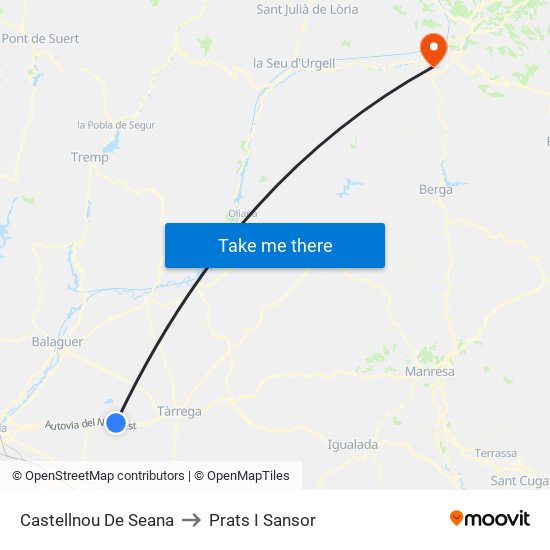 Castellnou De Seana to Prats I Sansor map