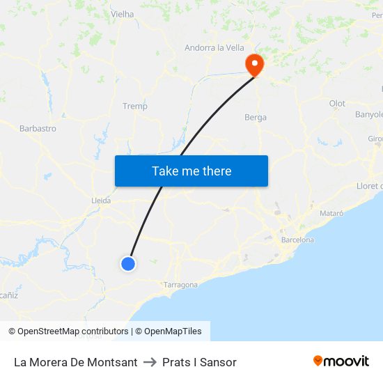 La Morera De Montsant to Prats I Sansor map