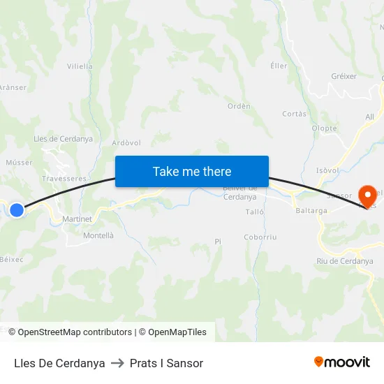Lles De Cerdanya to Prats I Sansor map