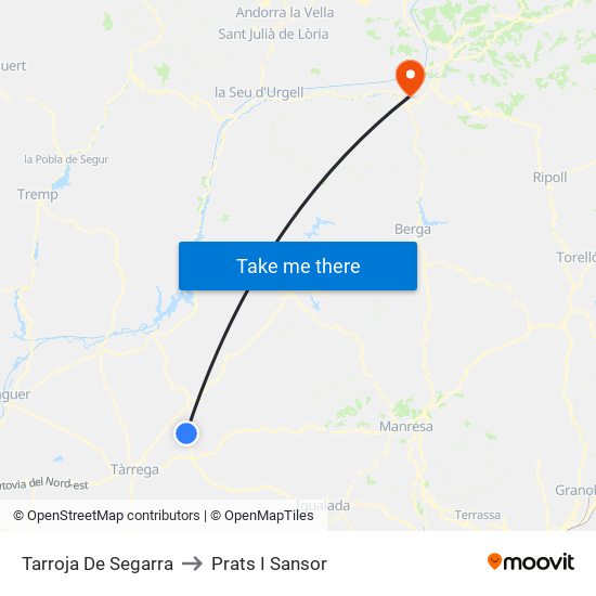 Tarroja De Segarra to Prats I Sansor map