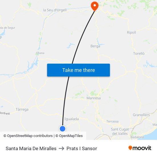 Santa Maria De Miralles to Prats I Sansor map