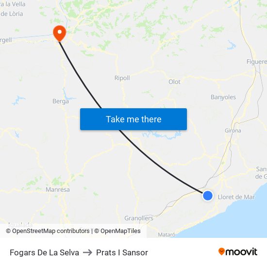 Fogars De La Selva to Prats I Sansor map