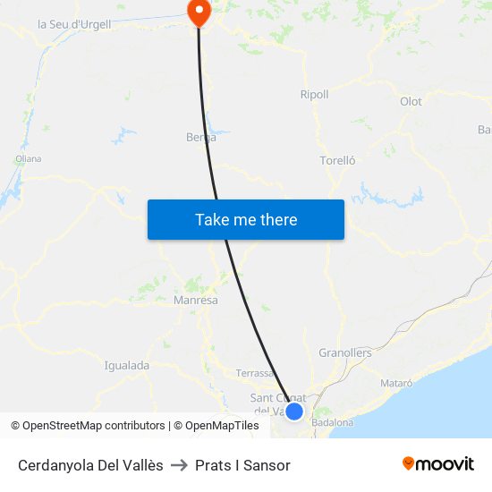 Cerdanyola Del Vallès to Prats I Sansor map