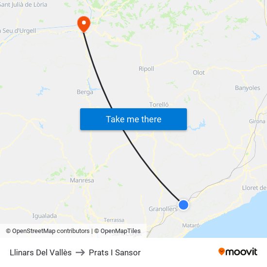 Llinars Del Vallès to Prats I Sansor map