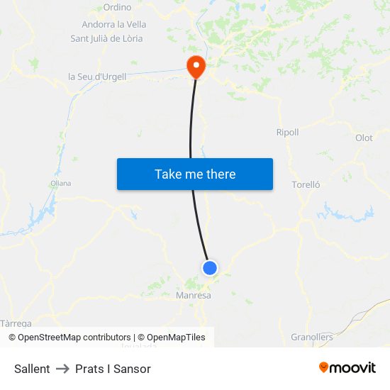 Sallent to Prats I Sansor map