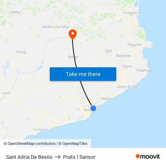Sant Adrià De Besòs to Prats I Sansor map