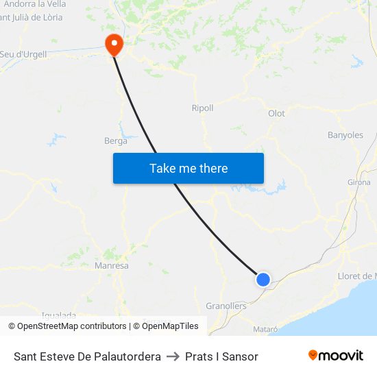 Sant Esteve De Palautordera to Prats I Sansor map