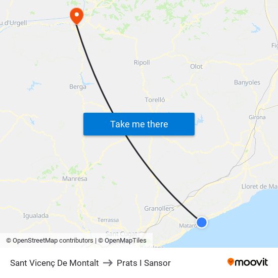 Sant Vicenç De Montalt to Prats I Sansor map