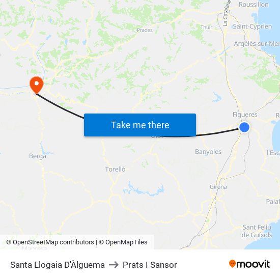 Santa Llogaia D'Àlguema to Prats I Sansor map