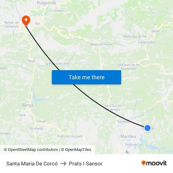 Santa Maria De Corcó to Prats I Sansor map