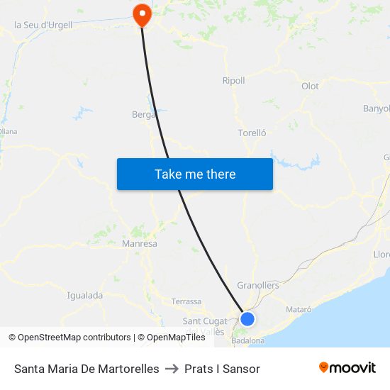 Santa Maria De Martorelles to Prats I Sansor map
