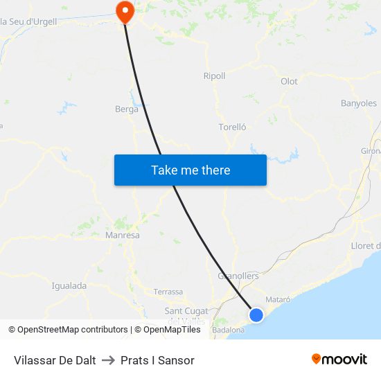 Vilassar De Dalt to Prats I Sansor map
