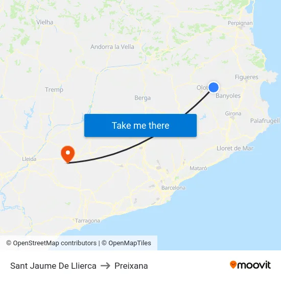 Sant Jaume De Llierca to Preixana map