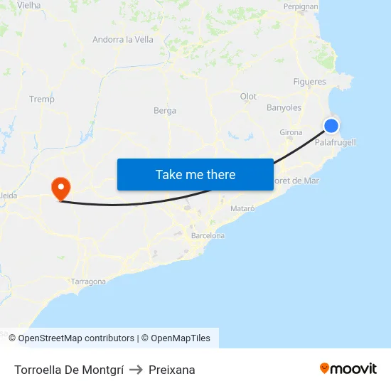 Torroella De Montgrí to Preixana map