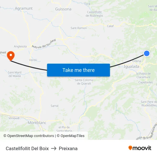 Castellfollit Del Boix to Preixana map