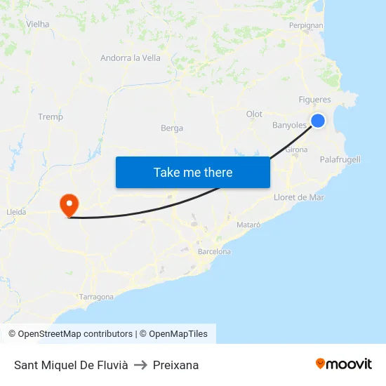 Sant Miquel De Fluvià to Preixana map