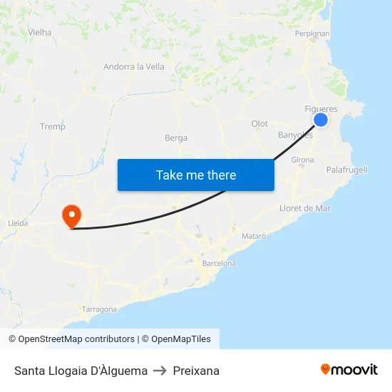 Santa Llogaia D'Àlguema to Preixana map