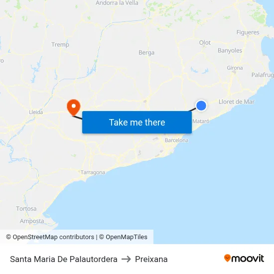 Santa Maria De Palautordera to Preixana map