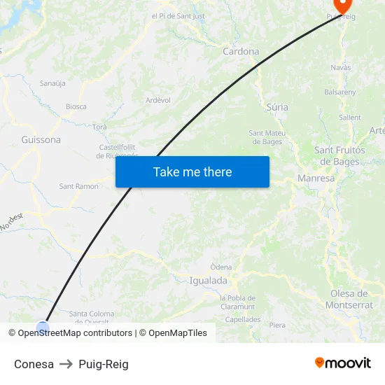 Conesa to Puig-Reig map