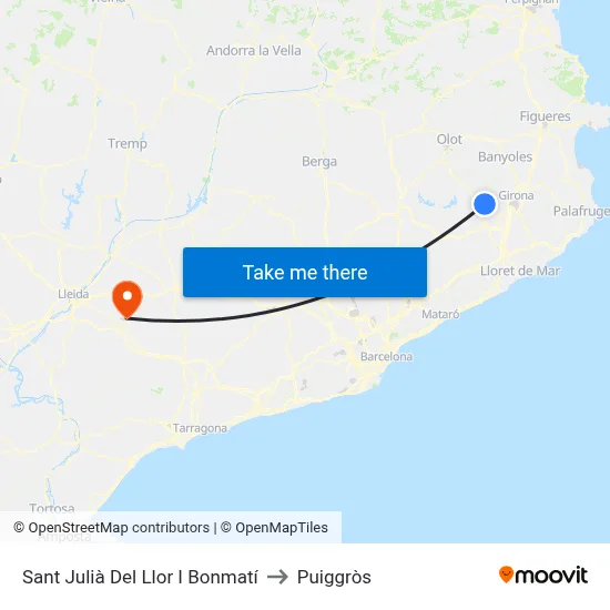 Sant Julià Del Llor I Bonmatí to Puiggròs map