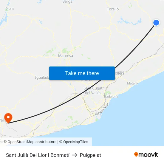 Sant Julià Del Llor I Bonmatí to Puigpelat map
