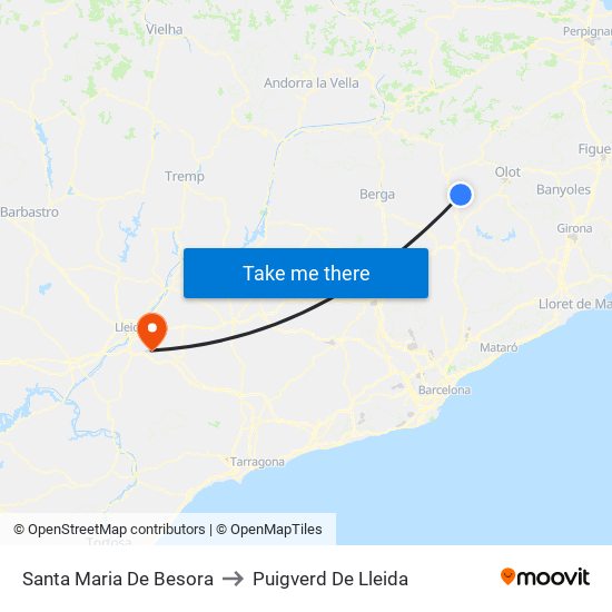 Santa Maria De Besora to Puigverd De Lleida map