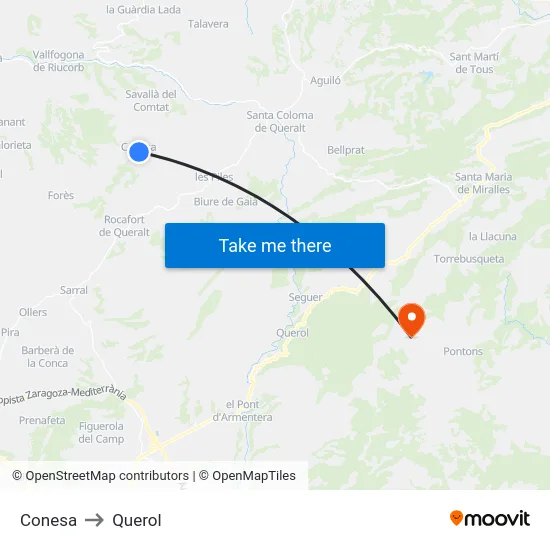Conesa to Querol map