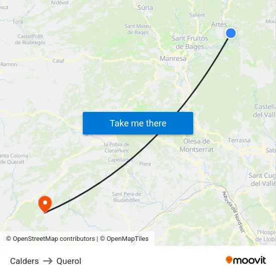 Calders to Querol map