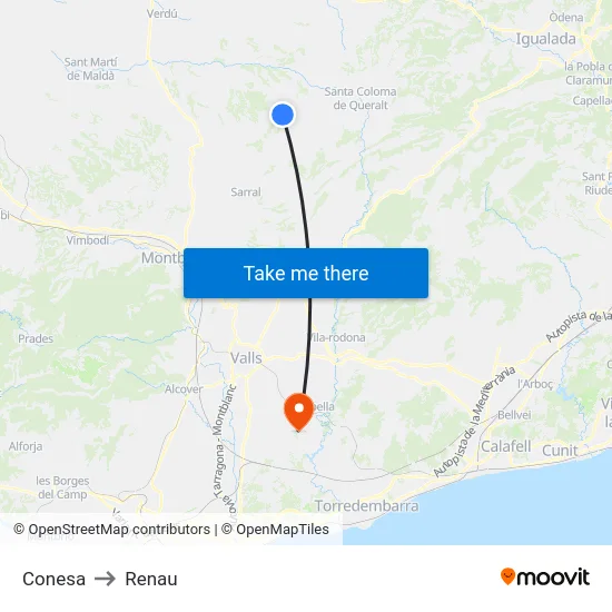 Conesa to Renau map