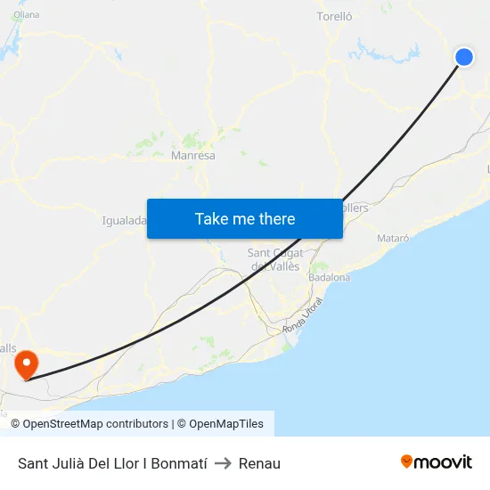 Sant Julià Del Llor I Bonmatí to Renau map