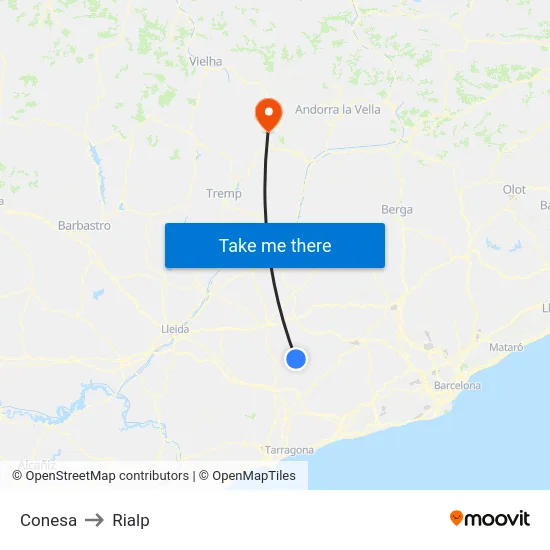 Conesa to Rialp map