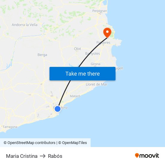 Maria Cristina to Rabós map