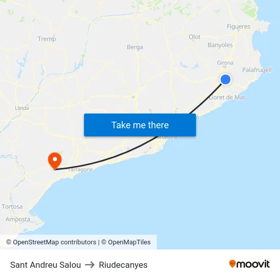 Sant Andreu Salou to Riudecanyes map
