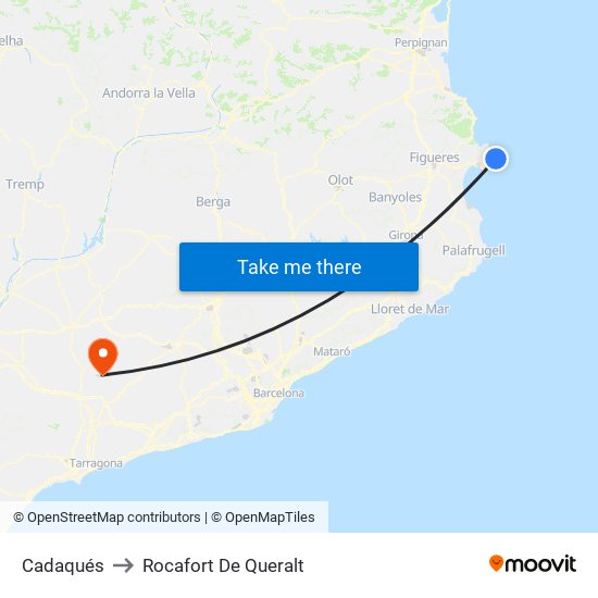 Cadaqués to Rocafort De Queralt map