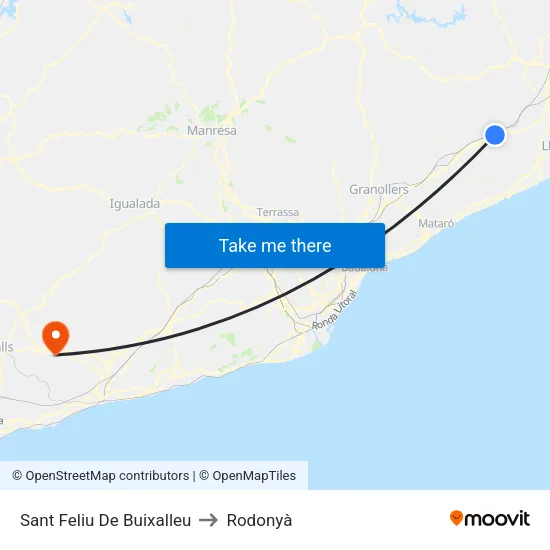 Sant Feliu De Buixalleu to Rodonyà map