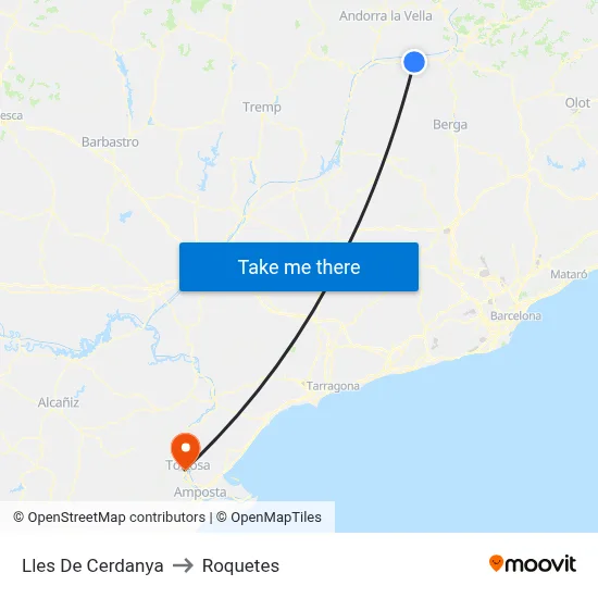 Lles De Cerdanya to Roquetes map
