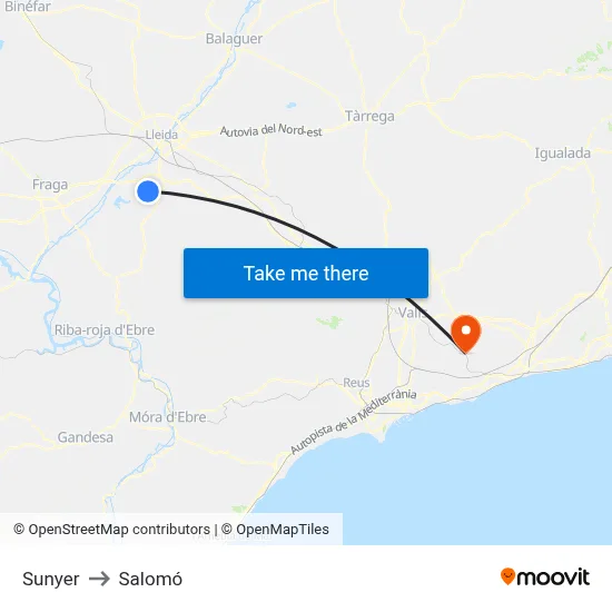 Sunyer to Salomó map