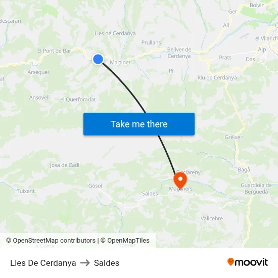 Lles De Cerdanya to Saldes map
