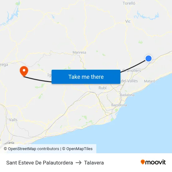 Sant Esteve De Palautordera to Talavera map
