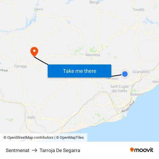 Sentmenat to Tarroja De Segarra map