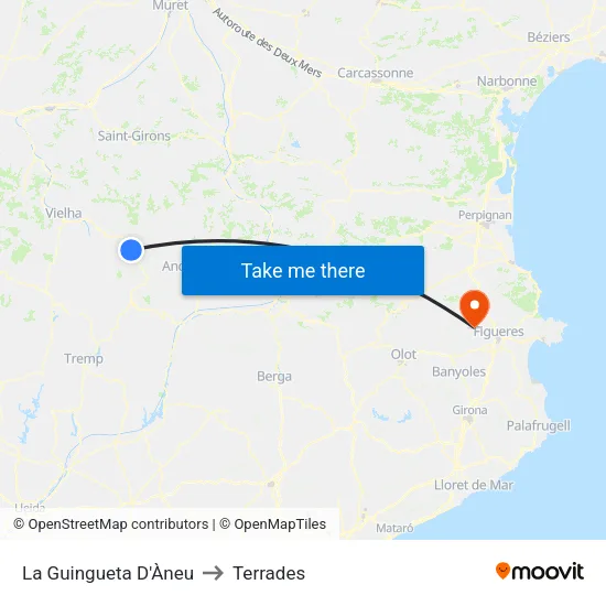 La Guingueta D'Àneu to Terrades map